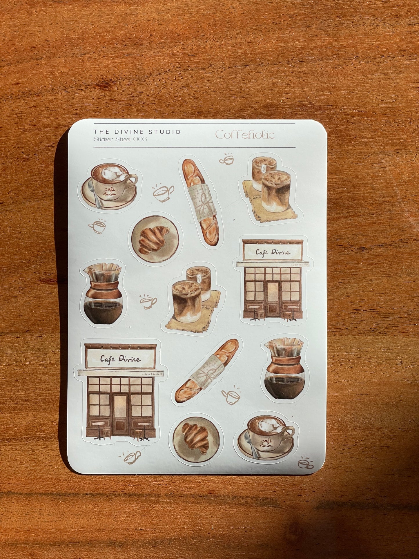 "Coffeeholic" sticker sheet