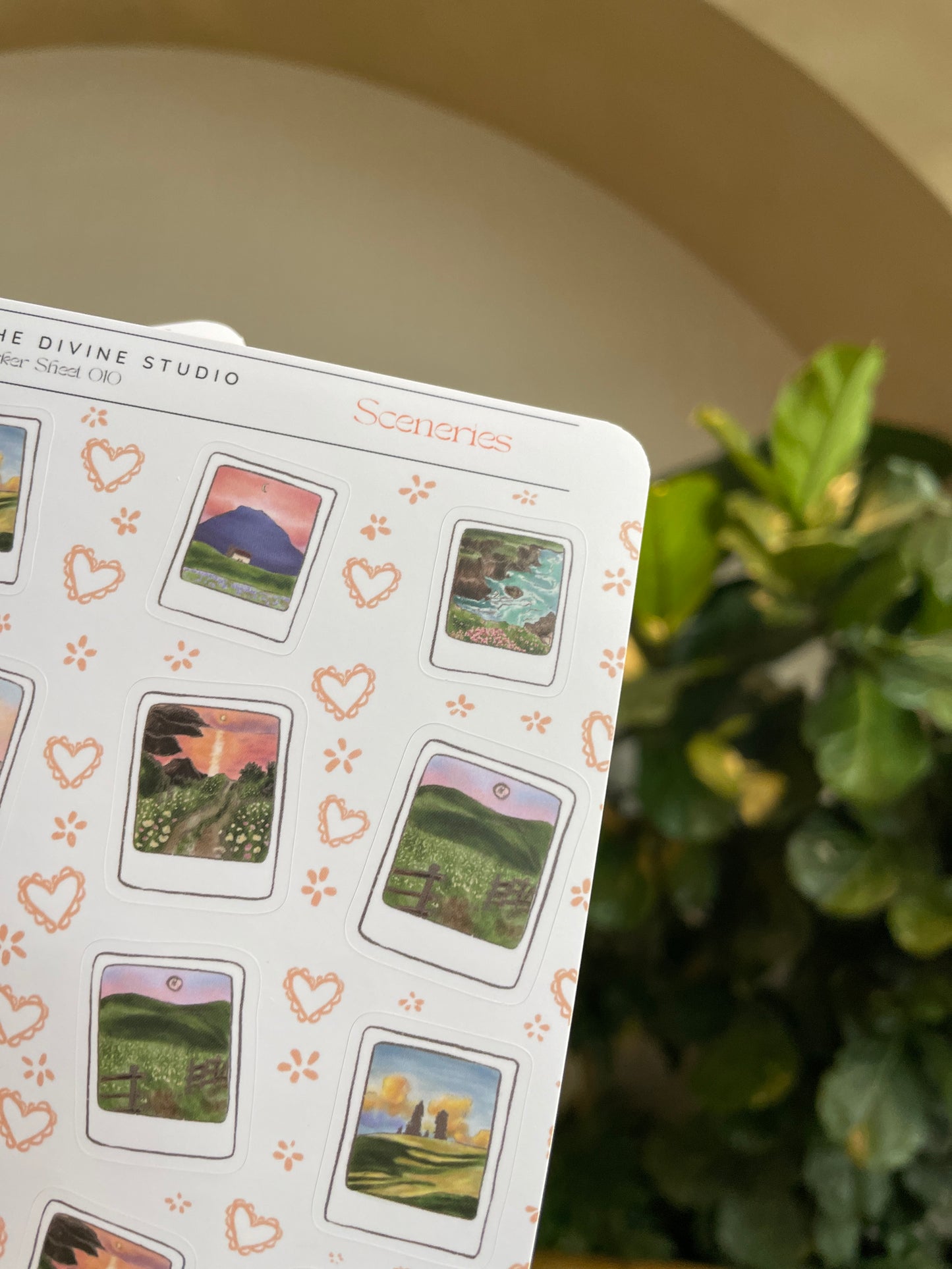 "Sceneries" sticker sheet