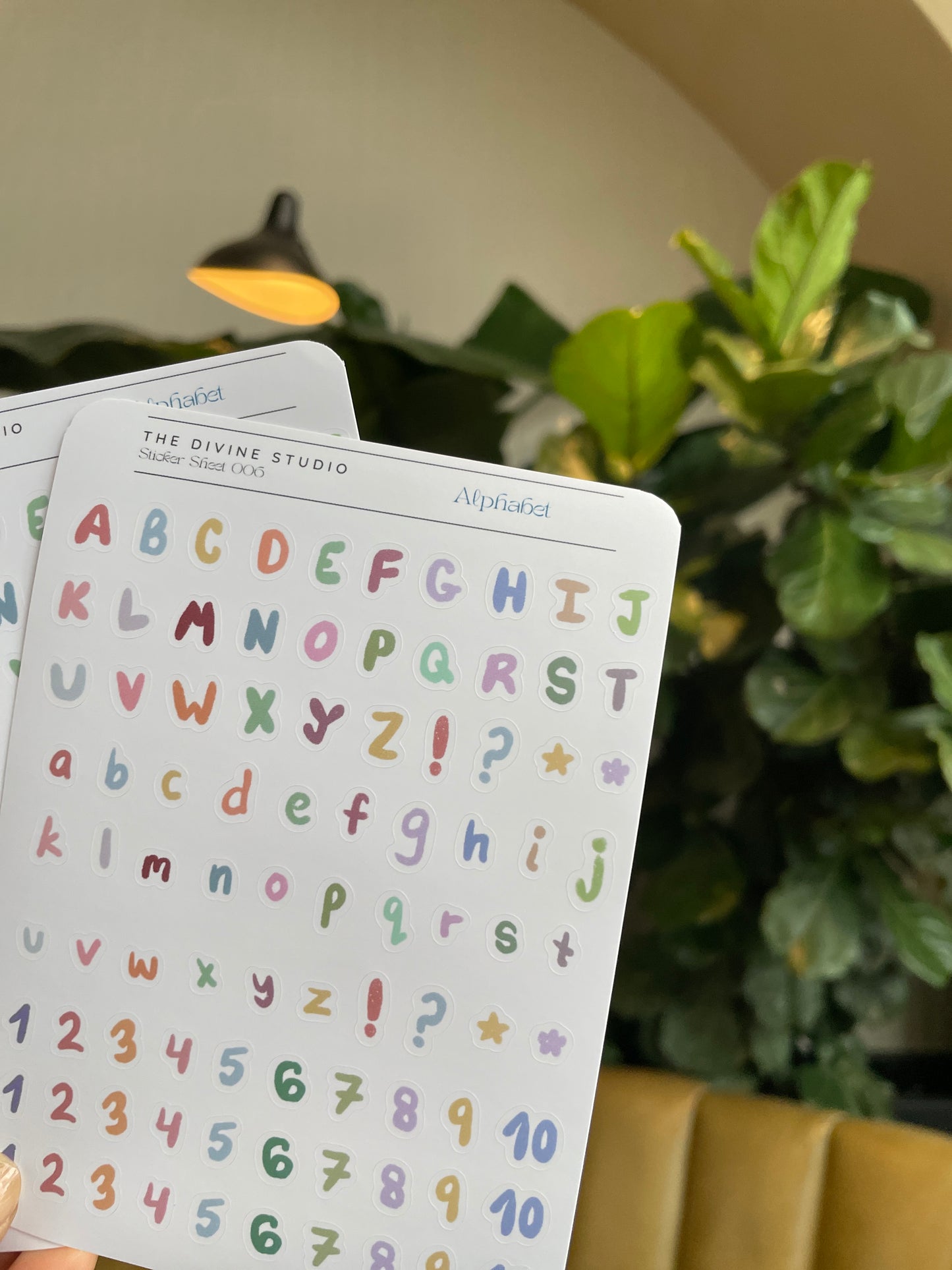 "Alphabet + Numbers" sticker sheet