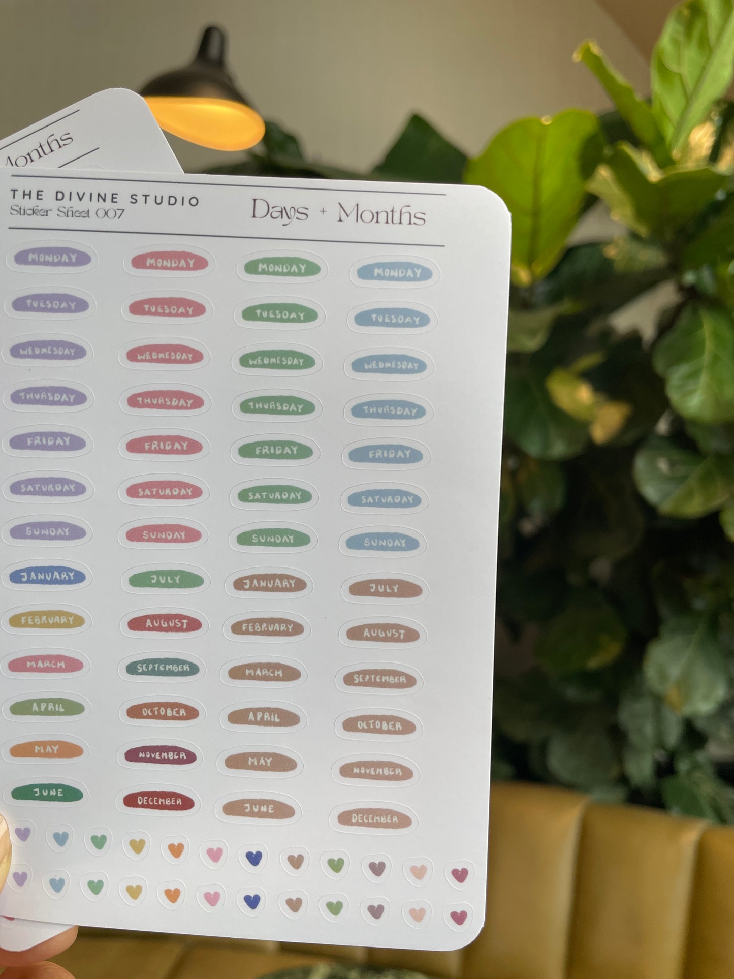 "Days + Months" sticker sheet