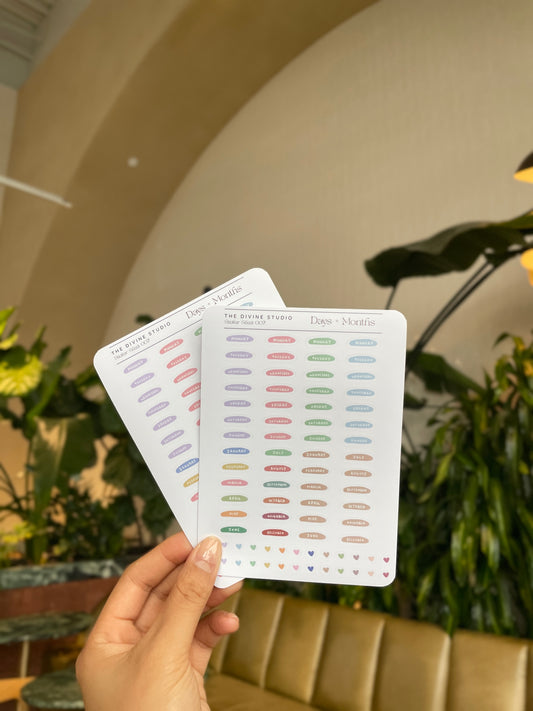 "Days + Months" sticker sheet