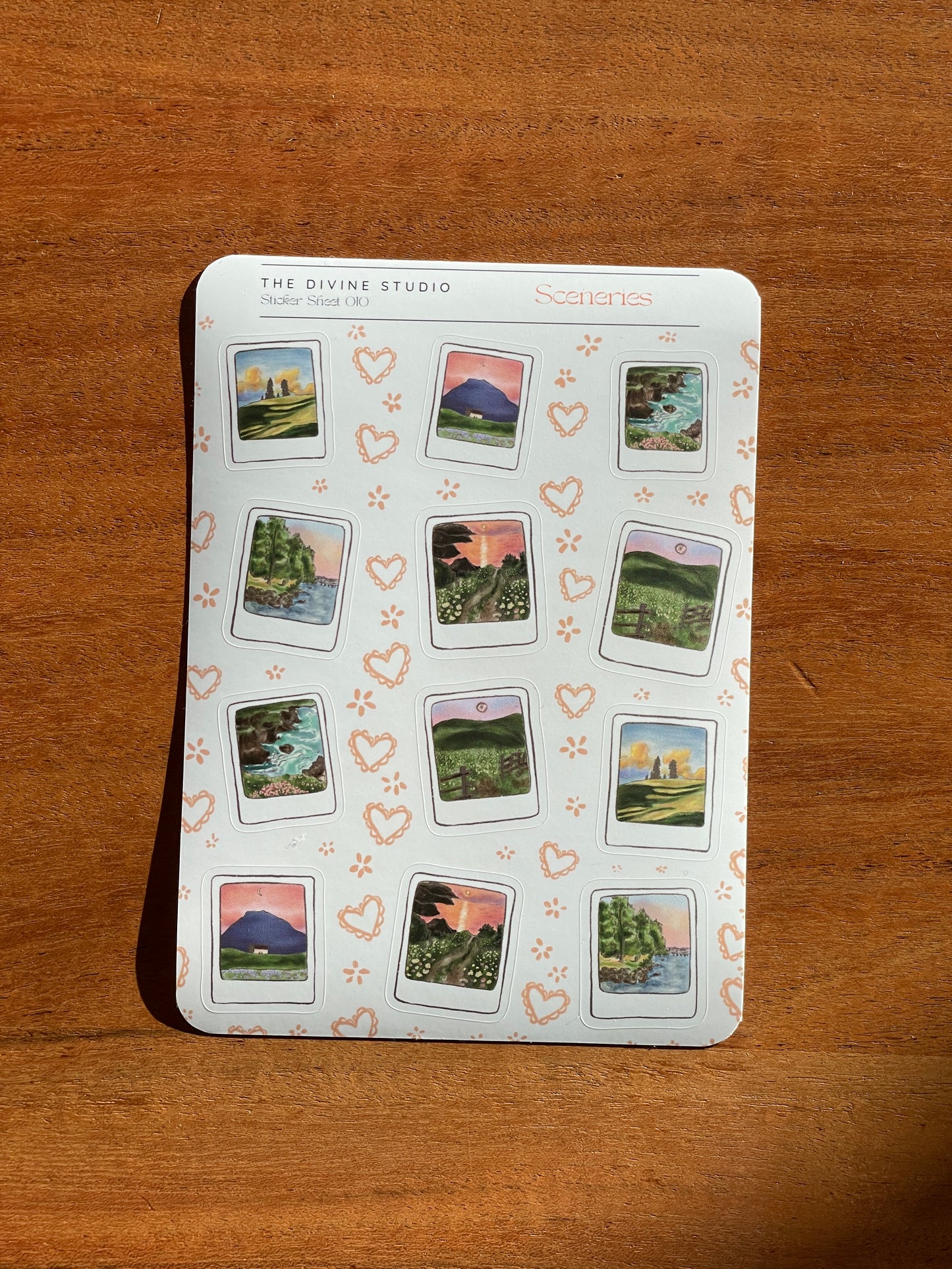 "Sceneries" sticker sheet