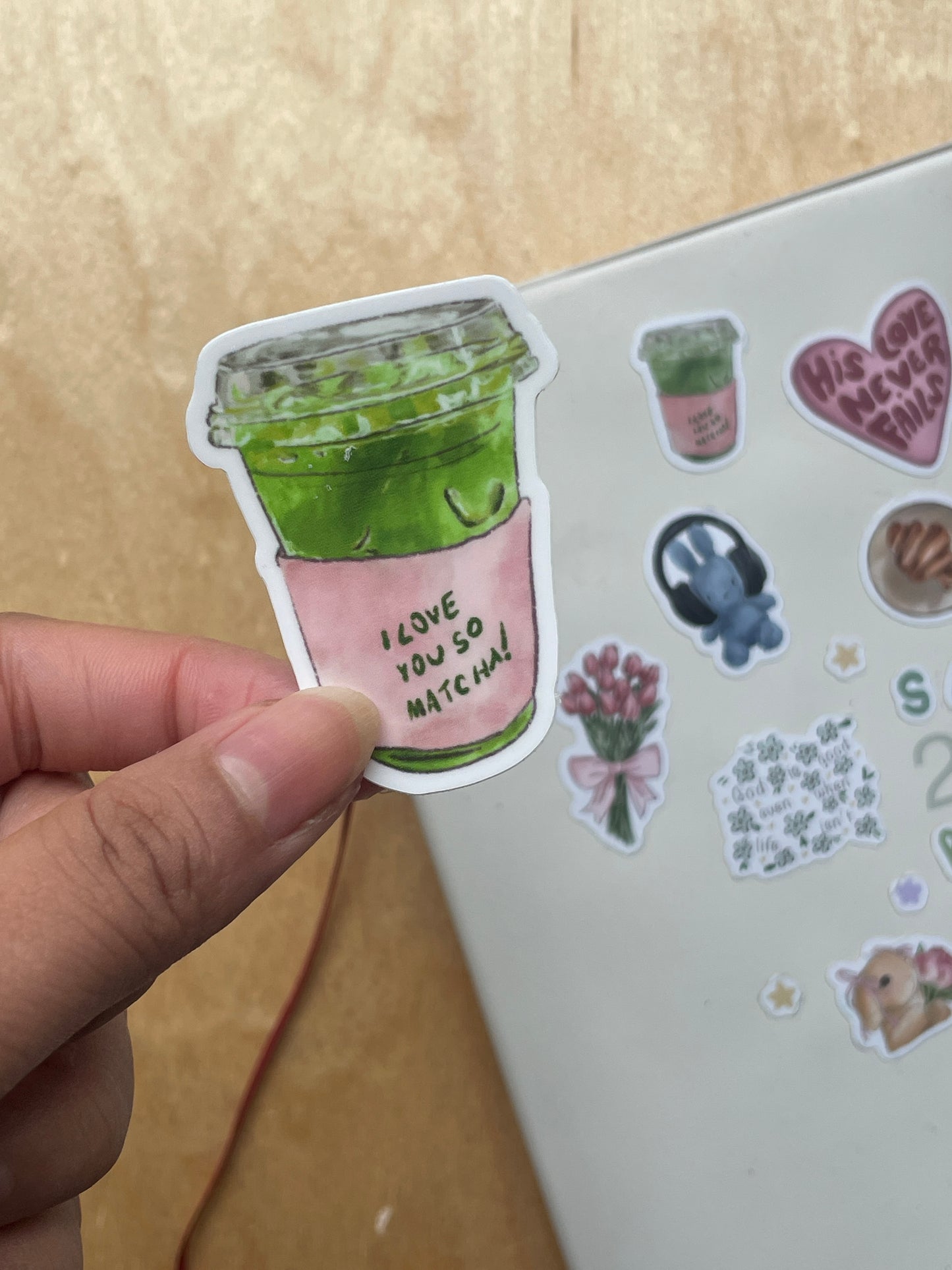 "I LOVE YOU SO MATHCA" die-cut vinyl sticker
