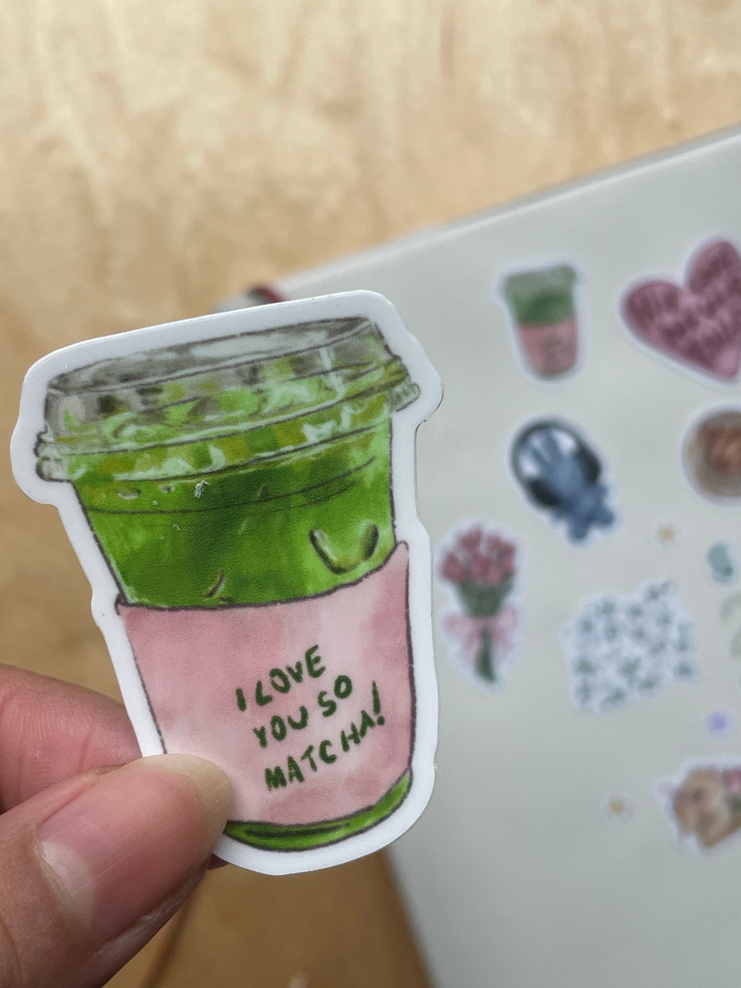 "I LOVE YOU SO MATHCA" die-cut vinyl sticker