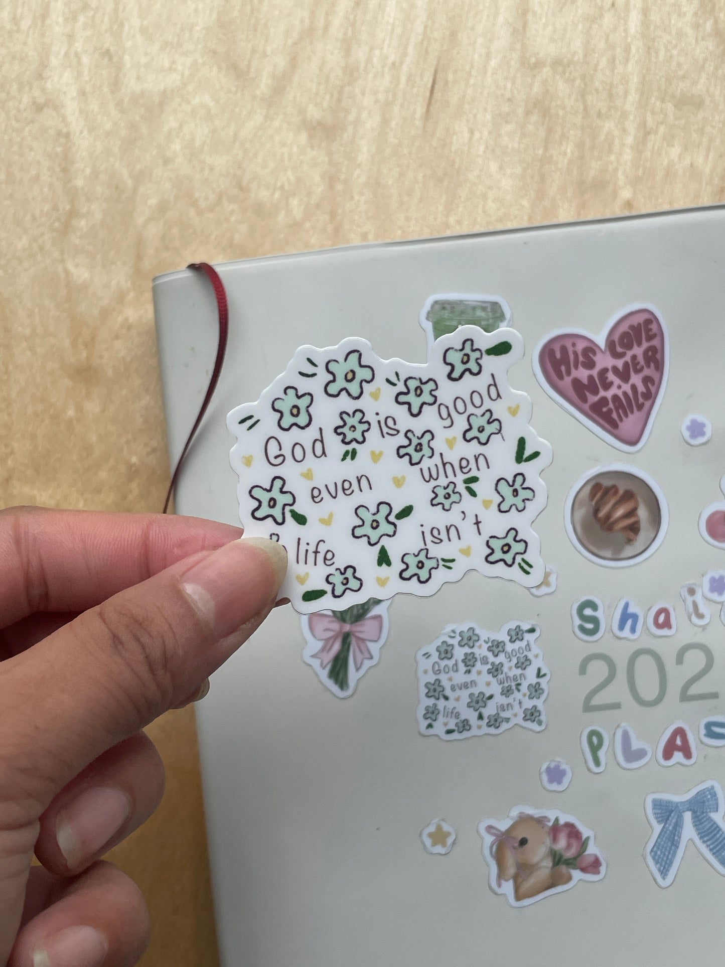 "God is good" die-cut vinyl sticker