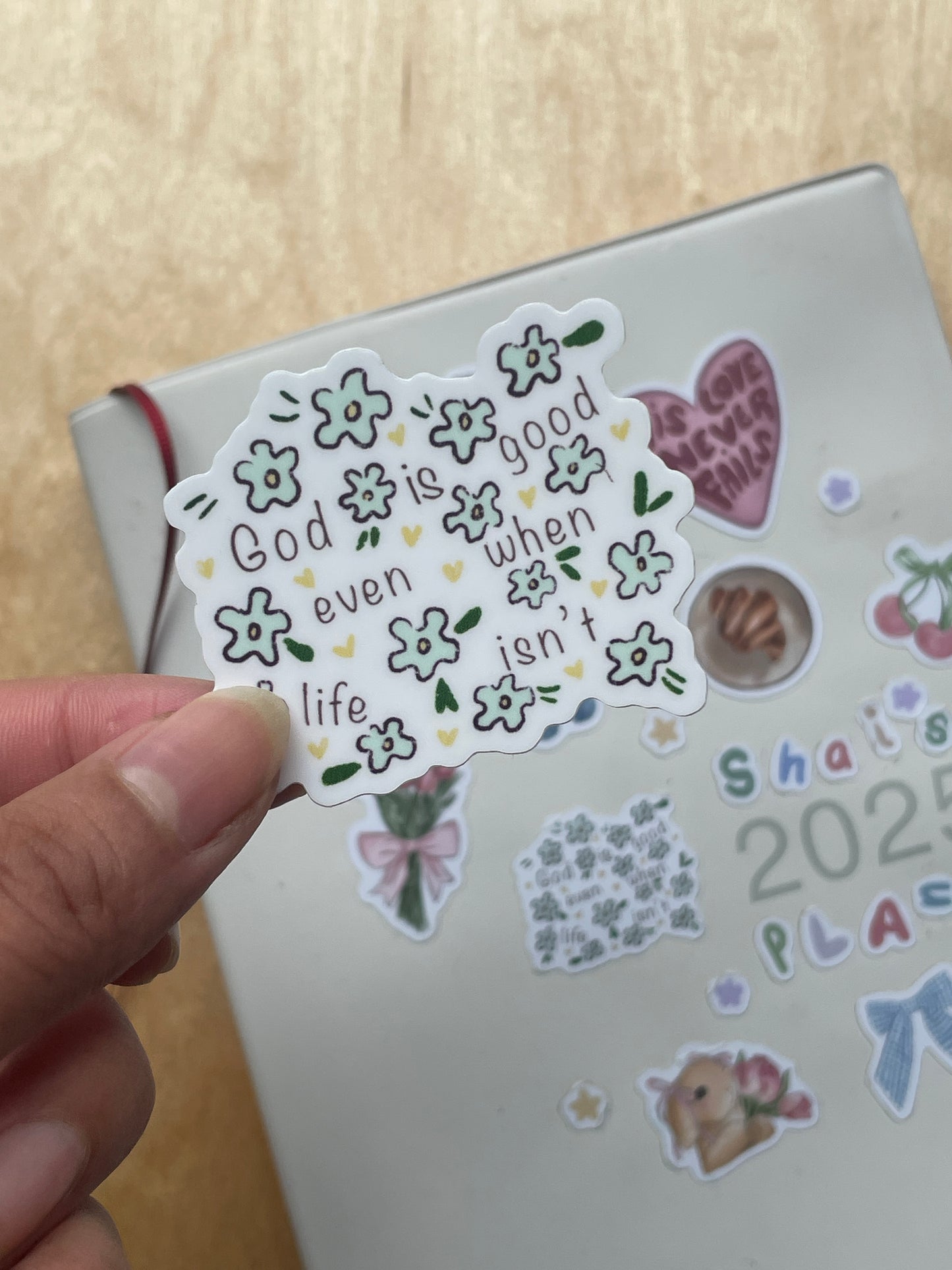 "God is good" die-cut vinyl sticker